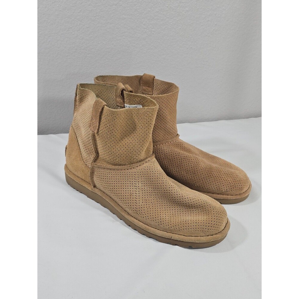 UGG Classic Unlined Mini Perforated Boots Brown Suede Perforated Size 11
